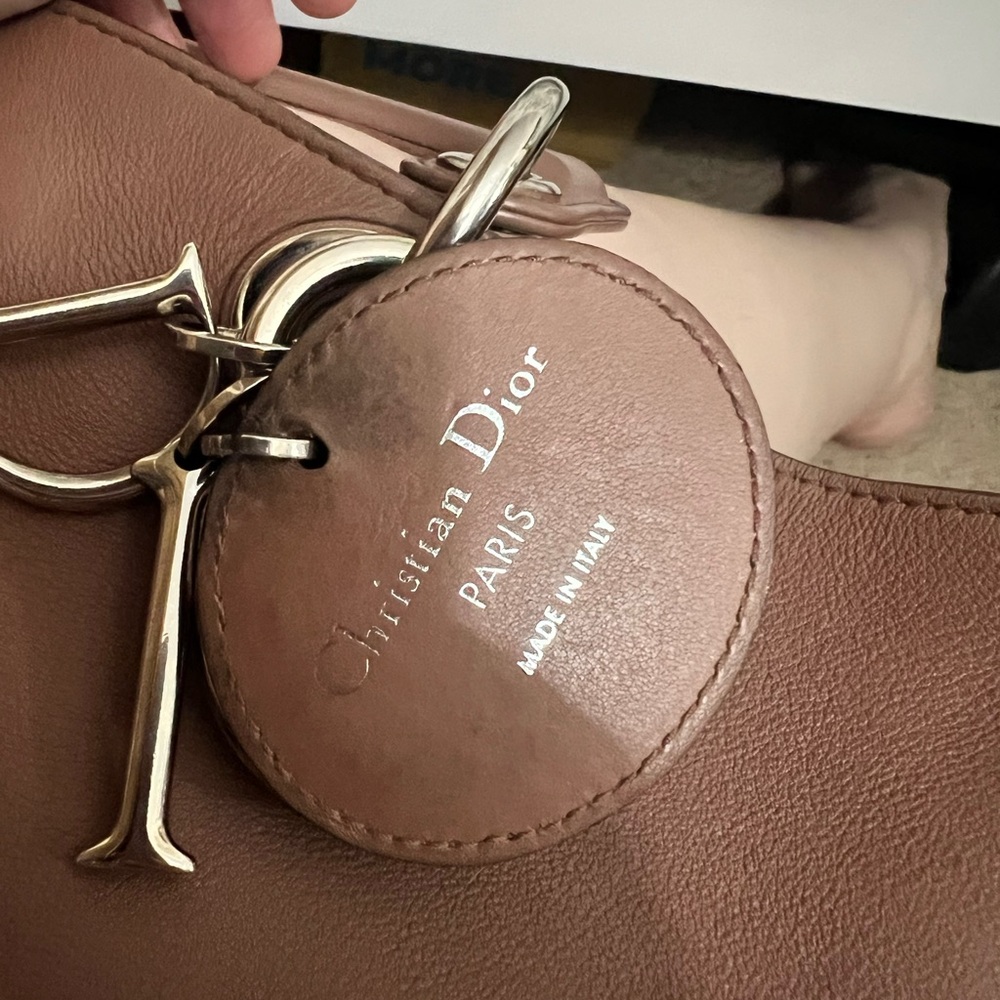 Christian Dior large Diorissimo Leather Satchel Dusty Rose-Taupe removable pouch - Picture 8 of 16
